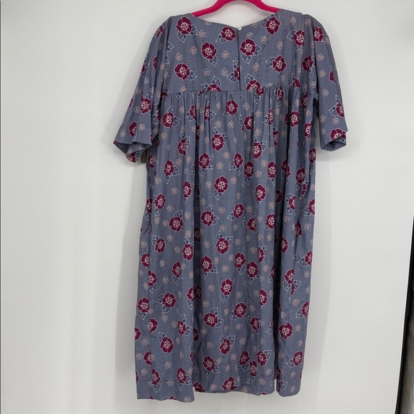 NWT Anthropologie Carleen Floral Tunic Dress Medium HTF Blue White Pockets - Picture 11 of 12